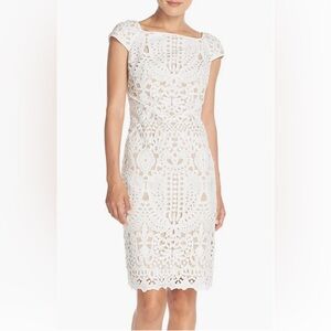 White House Black Market Lace Overlay Sheath Dress